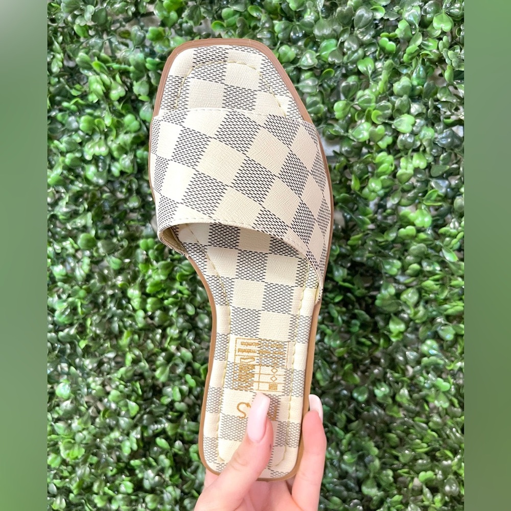 Designer Inspired Women’s Checkered Sandals
